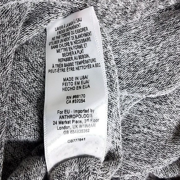 Anthropologie Womens Tunic Sz S‎ Heather Gray Knit Top Long Sleeve Waist Tie - Picture 12 of 14